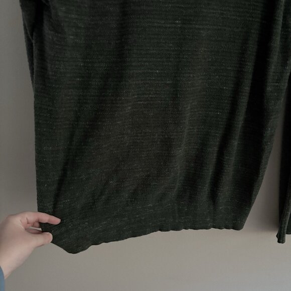 Uniqlo Men Size XL Green Wool Cotton Blend Slub Yarn Pullover Crew Neck Sweater - Picture 2 of 9
